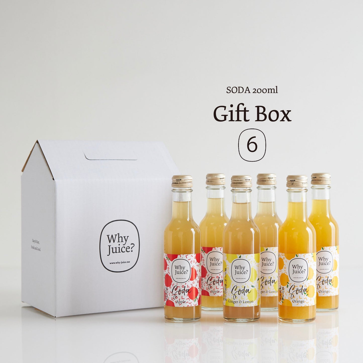 【夏季限定】Fruits SODA 6本ギフトボックス(高知ジンジャー広島レモン、信州りんご、清見オレンジ)